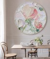 Flower round pink by Palette Knife wall decor